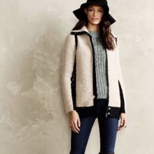 Sparrow Anthropologie Boucle Mohair Wool blend. Full Zip Cozy Sweater M Women